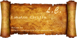 Lakatos Cirilla névjegykártya